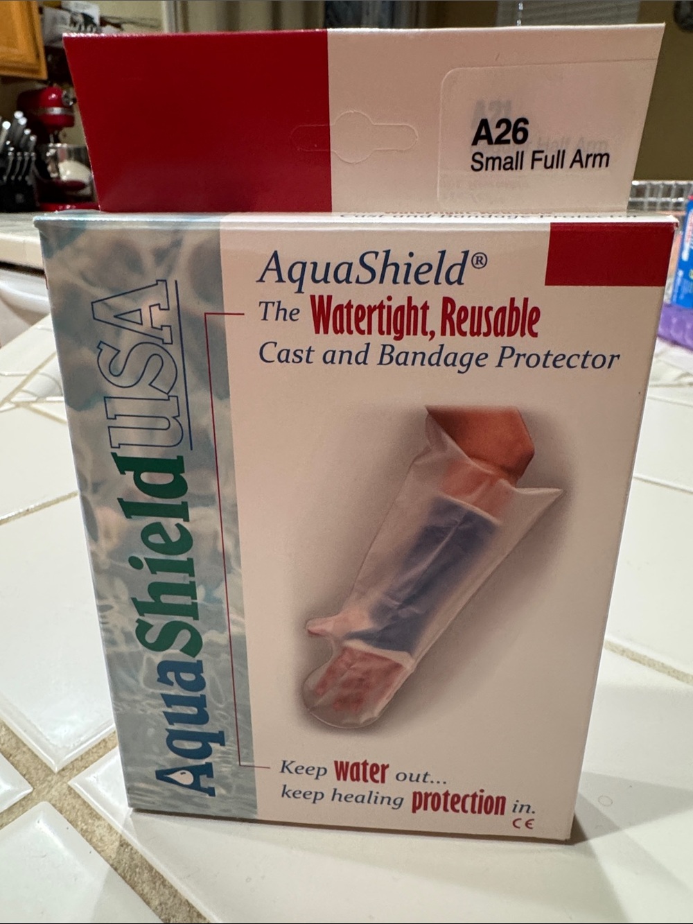 Watertight Reusable Small Full Arm Cast & Bandage Protector - White/Clear